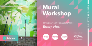 Pink Elephant Sessions Mural Workshop with Emily Herr at Veil Brewing Wednesday, May 9 at 7:00pm!